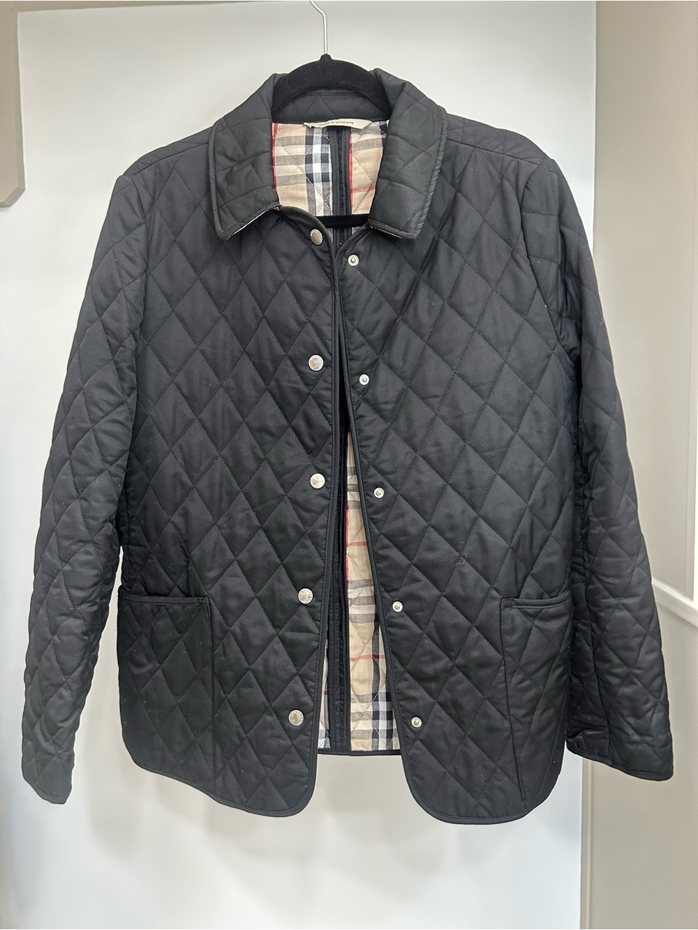 Vintage Authentic BURBERRY London Classic Nova Check Diamond Quilt Jacket Sz M - Picture 3 of 14